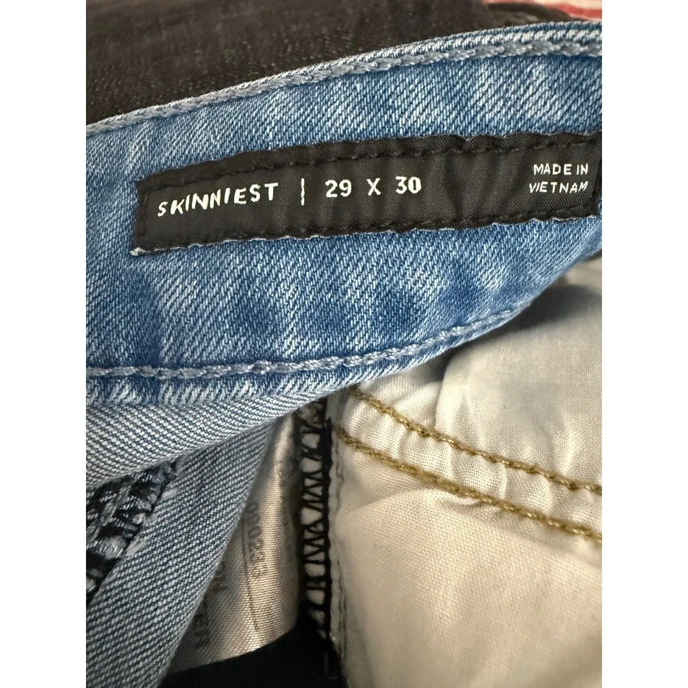 PacSun Mens Active Stretch Skinny Jeans Light Wash Blue Denim Pants Size 29x28